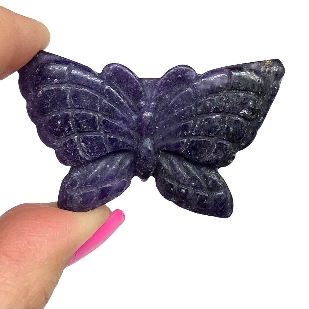 Lepidolite Butterfly Carving Hand Carved Stone Crystal Gift Decor Insect